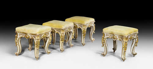 SUITE OF 4 STOOLS,