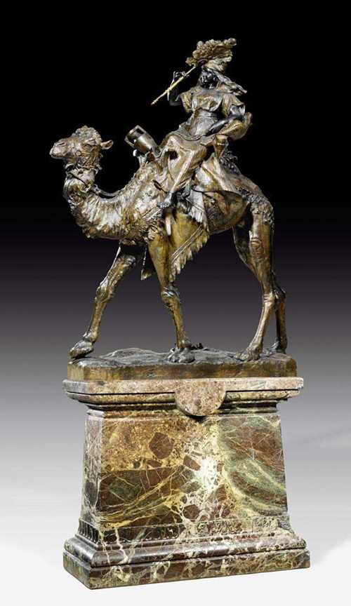 GROSSE BRONZEFIGUR "LA TRAVERSEE DU DESERT",