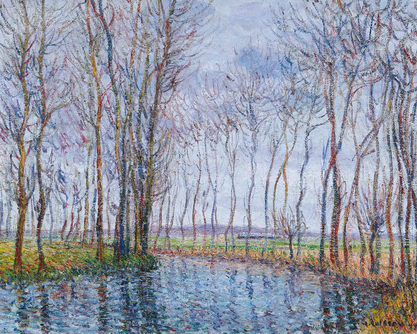Les peupliers aubord de la rivière.